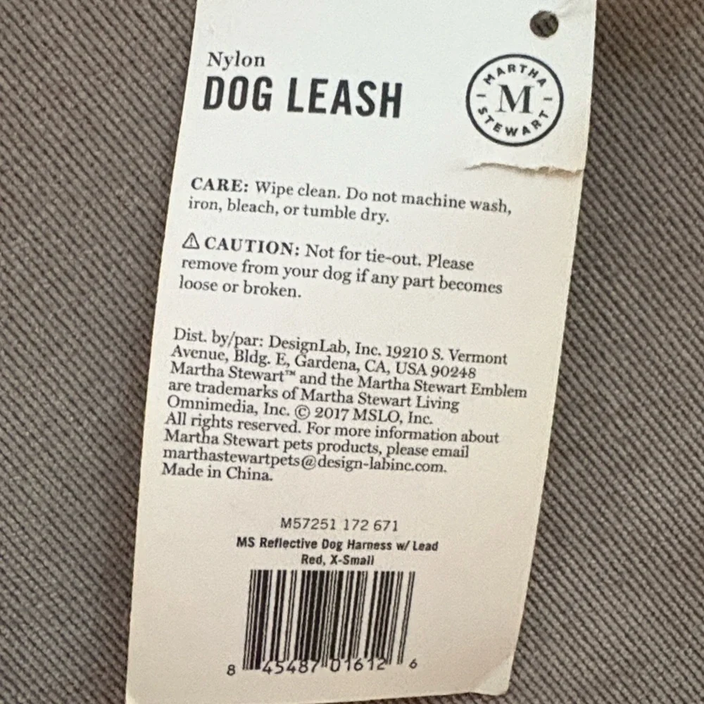 NWT Lot of 2x [Martha Stewart] Black Leather Dog/Cat Collar & Nylon Leash XS